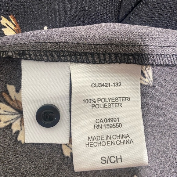 Hilary Radley Long Sleeve Black Floral Blouse S - Picture 5 of 8